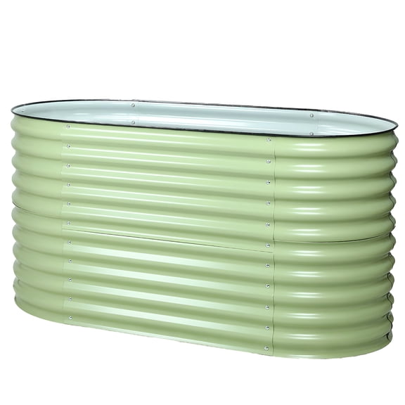 Aoodor 4-in-1 Modular Metal Raised Garden Bed, 63''L x 32''W x 32''H Outdoor Planter Box for Vegetables, Flowers, Herbs, Green