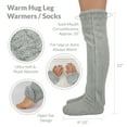 thumbnail image 2 of allydrew Fuzzy Thigh High Socks, Plush Over the Knee Winter Sleeping Slipper Stockings, Long Furry Leg Warmers, Light Gray, 2 of 5