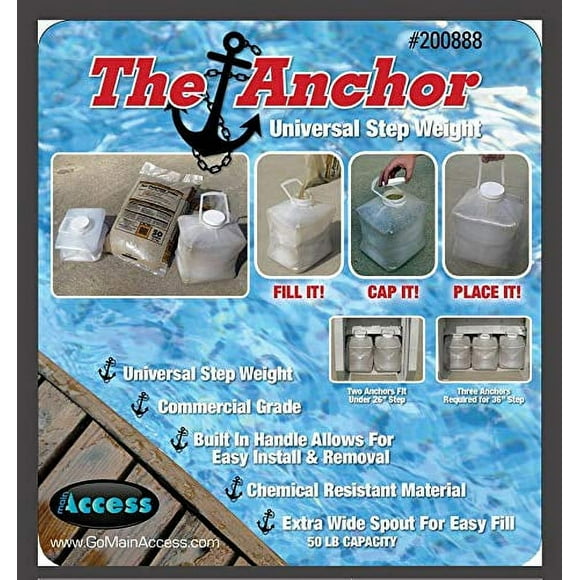 Main Access Anchor - Universal Pool Weights for Above Ground Entry Systems, Steps and Ladders (Three-Pack)