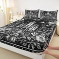 thumbnail image 3 of Homewish Boys Girls Gothic Castle Full Size Sheets 4-Piece,Chic Floral Flowers Breathable Bed Sheets,Starry Sky Lightweight Sheet Sets,Microfiber Bedroom Decor, 3 of 7