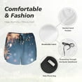 thumbnail image 6 of Lsque Gold And Blue Fireworks Printed Women's Running Shorts with Liner Pockets,Elastic Quick Dry Workout Athletic Gym Yoga Shorts,Womens High Waist Shorts-, 6 of 9