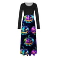 thumbnail image 3 of Miqool Halloween Costumes for Women Crew Neck Long Sleeve Maxi Dress Slim Fit Party Graphic Dress Casual Long Dresses, 3 of 3