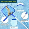 thumbnail image 4 of 16.5" Pool Leaf Skimmer Net with Adjustable Aluminum Poles 5 Sections 6" Deep Ultra Fine Mesh Netting Basket, Total Length 65 inches, Leaf Rake Net for Above Ground Pool, Spa & Hot Tub, 4 of 7