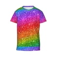 thumbnail image 4 of Wukai Colorful Glitter Youth Unisex Short Sleeve T-Shirt for Boys, Girls, Teens, and Kids-Large, 4 of 7