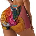thumbnail image 2 of Kdxio Hip Hummingbird In Jacket Print Workout Shorts for Women Seamless Soft Smooth Gym Yoga Scrunch Active Shorts, 2 of 5