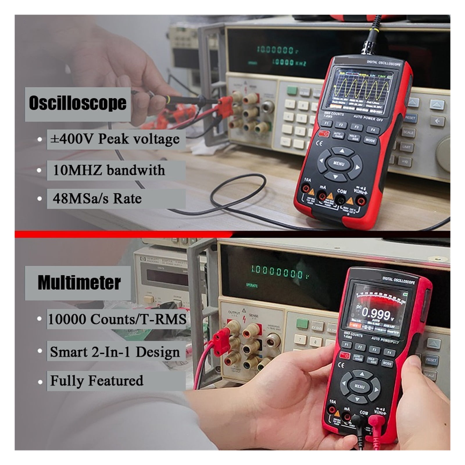 Digital Oscilloscope Handheld Multimeter Auto Current Voltage Capacitor Electronic Components Tester ,Professional Designed