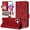 Red, variant on For iPhone 15 ProMax 15Pro PU Leather Phone Case with Credit Card Slot Magnetic Wallet Case