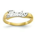 thumbnail image 1 of 10k Yellow Gold Polished and Rhodium Baby Ring Size 3.00 - .9 Grams, 1 of 2