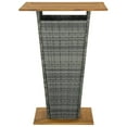 thumbnail image 2 of vidaXL Bar Table Grey 80x80x110 cm Poly Rattan and Solid Acacia Wood, 2 of 5