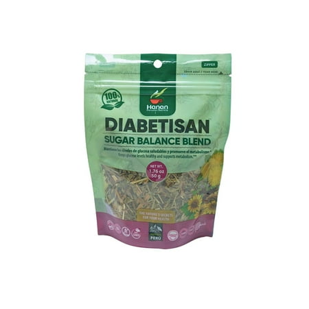 Hanan Peruvian Secrets Diabetisan Herbal Tea | 100% Natural Sugar Balance Blend | 1.76oz / 50g | Naturally Aids in Supporting Healthy Blood Sugar Levels- 1 Pack