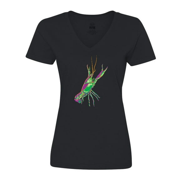 Inktastic Mardi Gras Crayfish Artsy Women's V-Neck T-Shirt