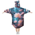 thumbnail image 2 of BZSMCE Wearable Blanket Hoodie Fashion Moonlit Blossom Home Wear, 2 of 7