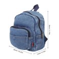 thumbnail image 3 of Canvas Backpack: Mini Denim Backpack For Women Vintage Daypack Compact Travel Bag With Multi-Pocket Design Casual Bag For Daily Use, 3 of 3