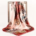 thumbnail image 2 of Womens Spring Summer Prints Satin Cashew Flower Prints Square Scarf Silk Scarf for Edges Womens Head Scarfs Long Silk Scarf Silk Hair Wrap for Sleeping Scarf with Ties Summer Shawl Wraps for Women, 2 of 4