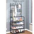 thumbnail image 3 of Coat Shoe Rack, 5 Tier Entryway Coat Rack Coat Shoe Storage Rack, 175Cm Floor Coat Rack Simple Coat Rack, 5 Tier Shoe Organizer with Coat Rack, 3 of 7
