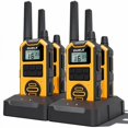 thumbnail image 1 of Walkie-talkies DURLK, paquete de 4, impermeables, recargables, 22 canales, 1 of 7
