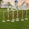 thumbnail image 5 of 8 PCS Crowd Control Stanchion Gold Posts Set with Red Velvet Rope Queue Barrier, 5 of 8