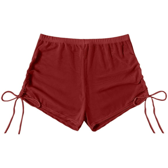 Sngxgn Womens Swim Board Shorts Tankini Swimsuit Tummy Control Swim Trunks(RD1,L)