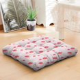 thumbnail image 4 of Flowers & Strawberry Floor Pillow&nbsp;– 22x22 Inch Square Cushion, Dutch Velvet, Kawaii Red Berry Design for Yoga, Tatami & Lounge, 4 of 6