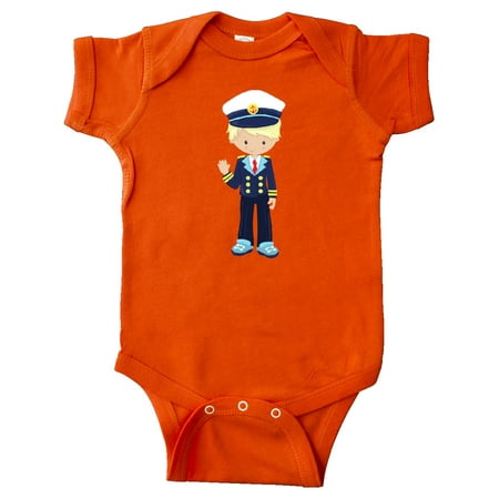 

Inktastic Cute Boy Boat Captain Skipper Blond Hair Gift Baby Boy Bodysuit