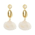 thumbnail image 2 of QIQUWOHUL Summer Bohemia Seashell Earring Pearl Stud Earrings Beach Ocean Earrings Accessories, 2 of 5