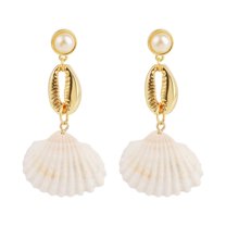 GHSOHS Earring Backs Summer Bohemia Seashell Earring Pearl Stud Earrings Beach Ocean Earrings Accessories Gold Earrings Party Jewelry Gift Gold Studs Earrings for Women Fashion Earings Ear Ring