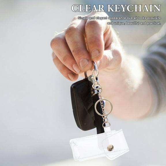 KALLORY Lip Gloss Case 2-Pack Transparent PVC Pouch Keychain for Lip Product Storage and Easy Carrying