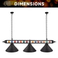 thumbnail image 2 of GSE Games & Sports Expert 59" Hanging Billiard Pool Table Light with Adjustable Metal Chain and Billiard Ball Decoration. Great for 7ft/8ft Pool Tables, Billiards Room, Bar - Black, 2 of 7