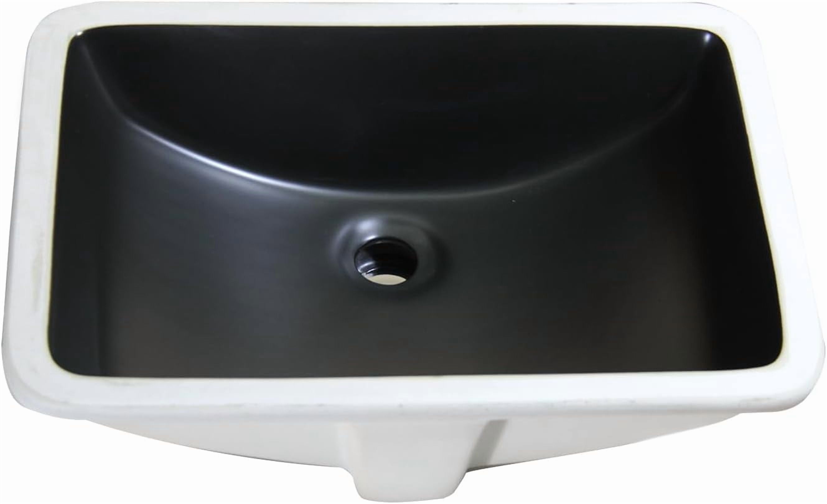 WinZo 14.5"D x 21"W x 8"H Rectangular 21-Inch Undermount Bathroom Sink for Granite Countertop Vanity Basin Including Pop-up Drain,Matte Black