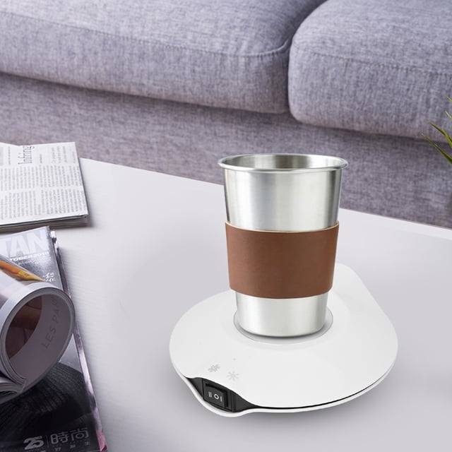 Posavasos con alimentación por USB para oficina, hogar, frío y caliente, de doble propósito, taza de café, almohadilla aislante (blanco)
