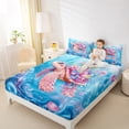 thumbnail image 4 of Homewish Pink Sea Turtle Full Size Sheets for Kid, Dreamy Groovy Flower Bed Sheets, Blue Ocean Theme Sheet Sets, Luxury Bedroom Decor, 4 Pieces, 4 of 7