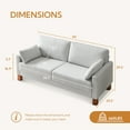 thumbnail image 5 of Atopston 66" Living Room Couch, Classic Fabric Loveseat with Thick Cushion and Wooden Legs, for compact apartment loft and office, White, 5 of 9