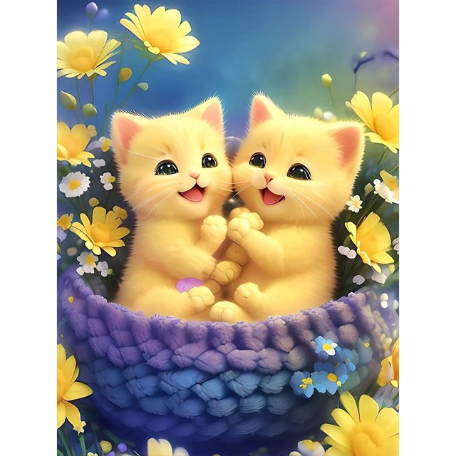 Pintura de diamante 5D DIY Kit de gato de taladro redondo completo Decoración del hogar Artesanía (10) Hugtrwg Para estrenar