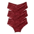 thumbnail image 2 of Gibobby Calzoncillos de encaje para mujer Bragas para mujer, encaje de ganchillo, bragas con cordones, ropa interior calada Sexy(Rojo,XL), 2 of 3