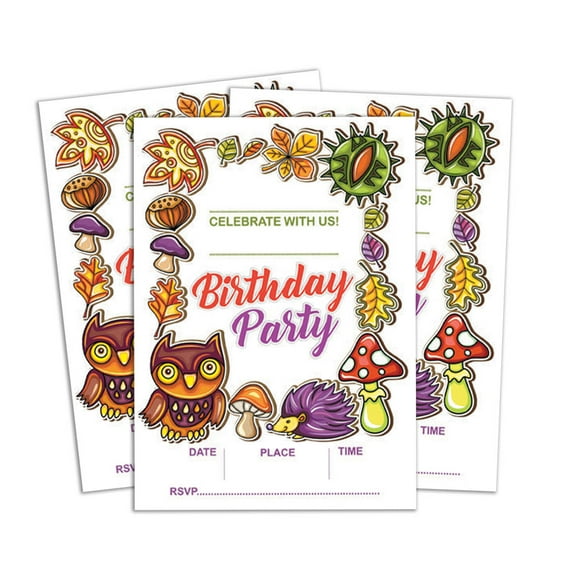 Darling Souvenir Carte d'Invitation d'Anniversaire Multicolore Imprimable Élégante à Remplir Ou à Écrire Invitations de Fête Vierges 28 Pcs 5 x 7 Pouces