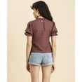 thumbnail image 3 of MoomayaWomens PrintedRuffled Neck Top,Casual Summer Top Blouse, 3 of 8