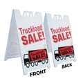 thumbnail image 2 of A-frame Sidewalk Truckload Sale 24" x 36" Double Sided A-Frame Sidewalk Sign, Includes 2 Plastic Inserts | Foldable Portable White Signicade Sandwich Board Signs, 2 of 5