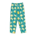 thumbnail image 4 of Goofa Lemon Blue Printed Soft Pajama Pants for Women, Wide Leg Comfy Casual Lounge Yoga Pants-Medium, 4 of 9