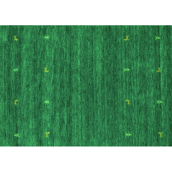 Ahgly Company Indoor Rectangle Abstract Green Contemporary Area Rugs, 7' x 10'