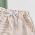 thumbnail image 5 of Splozh Baby Boy Summer Clothes Toddler Short Sleeves Embroidered Shirt Tops Gingham Shorts Set Summer Outfits Beige,5-6 Years, 5 of 6