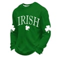 thumbnail image 4 of Jinhomg Funny St Patricks Day Shirt Men Long Sleeve Shamrock Graphic Tee Casual Waffle Irish Shirts Loose Lightweight Muscle Shirts Pullover Green,XXXXXL, 4 of 4