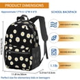 thumbnail image 3 of Daisy Pioneer Flower Black Pattern 17" School Backpacks for Teens,Waterproof Oxford Fabric,S-Shape Padded Straps for School,Travel,Hiking,Camping, 3 of 6
