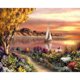 thumbnail image 1 of Cuadros Decorativos Puesta de sol velero impreso punto de cruz DIY completo bordado conjunto algodón costura DQrwqpou Nuevos Originales, 1 of 8