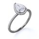 thumbnail image 4 of JeenMata Anillo de Compromiso de 1 Quilate con Corte de Pera - Anillo de Bodas - Anillo de Halo - Anillo Pavé - Anillo de Promesa - Baño de Oro Negro de 18 K sobre Plata, 4 of 6
