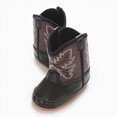 thumbnail image 4 of Booties for Baby & Toddler Cowboy Cowgirl Boots Infant Western Boots Toddler Boys Girls Round Toe Riding Mid Calf Boots Size 0-3 Months, 4 of 9