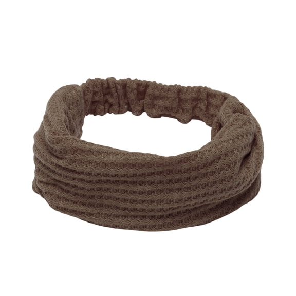 Unique Bargains Wide Solid Textured Headband for Women 1 Pc Coffee Color