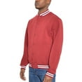 thumbnail image 3 of Saronite Solid Fleece Snap Button Front Standard Pockets Sides Long Sleeve Varsity Casual Jacket, Red (Women's), 3 of 3