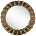 thumbnail image 1 of 26" Round Brown Wood Frame Wall Mirror, 1 of 1