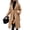 Khaki-M, variant on Women's Warm Double-Breasted Belted Coat, Long Wool Overcoat with Lapel Collar, Winter Outerwear