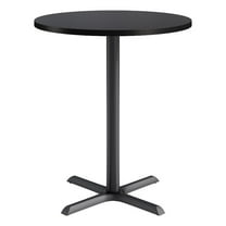 KFI Studios 36in Round Dining Table - 42in H - Black Top - Black Base